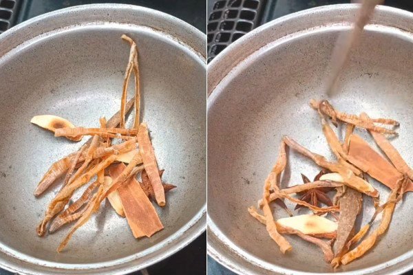 Rang thuốc bắc cho món chân dê hầm đậm vị