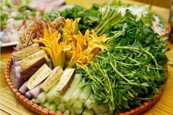 Rau ăn lẩu mắm cá linh tươi ngon chuẩn vị