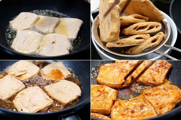 Rim sườn non chay trên chảo với nước sốt đậm đà, óng ánh