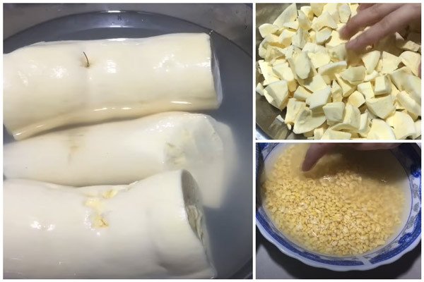 Sắn tươi được ngâm trong nước muối giúp loại bỏ độc tố hiệu quả
