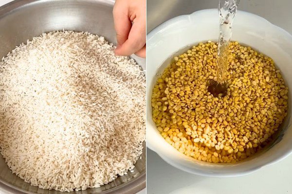 Sơ chế các nguyên liệu chuẩn bị nấu xôi lá cẩm nước cốt dừa