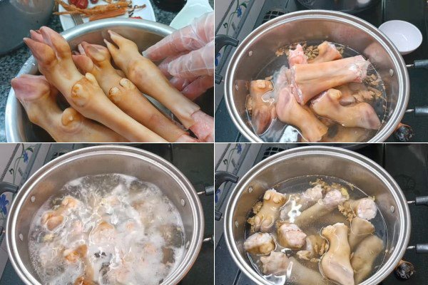 Sơ chế chân dê hầm thuốc bắc loại bỏ mùi hôi