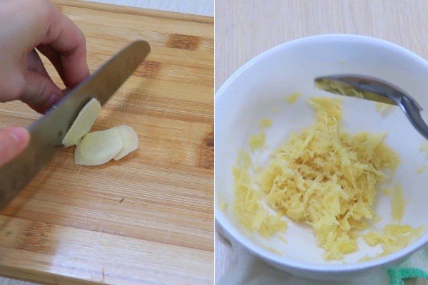 Sơ chế gừng để làm nước chấm ốc thơm ngon