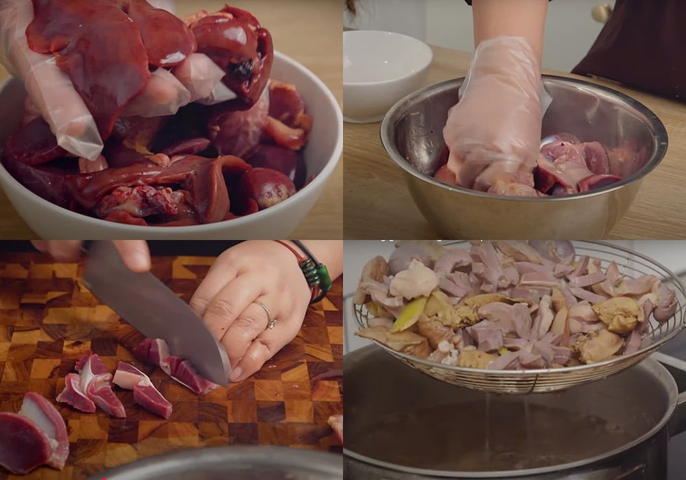 Sơ chế lòng gà