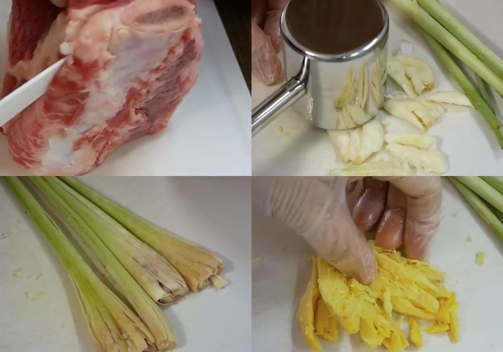 Sơ chế nguyên liệu bò kho ngũ vị hương