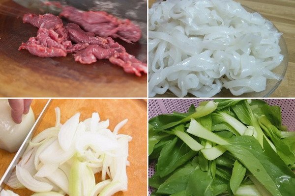 Sơ chế nguyên liệu làm phở xào thịt bò tươi ngon