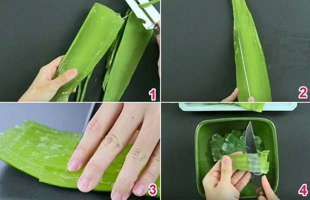 Sơ chế nha đam sạch nhớt cho nước ép