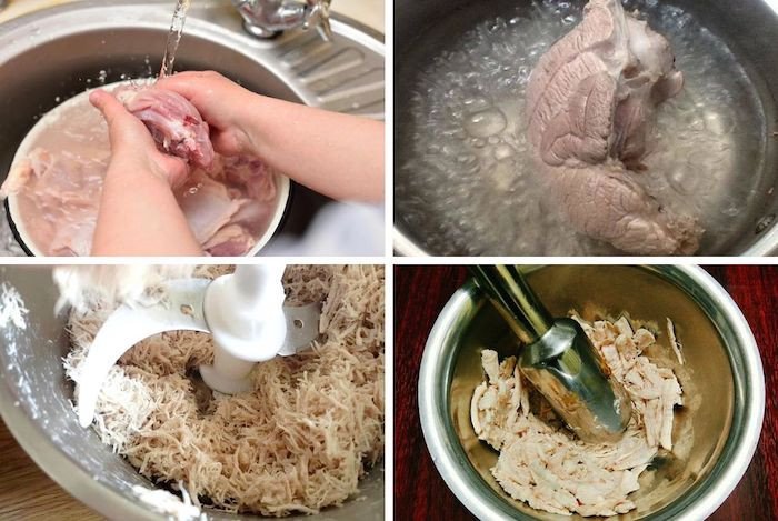 Sơ chế thịt heo đơn giản trước khi xao ruốc bằng nồi chiên không dầu