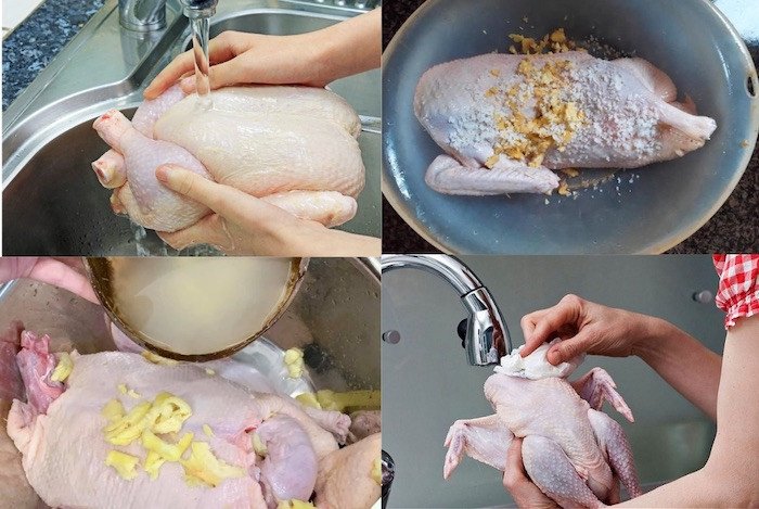 Sơ chế thịt vịt sạch sẽ, khử mùi hôi bằng gừng và muối
