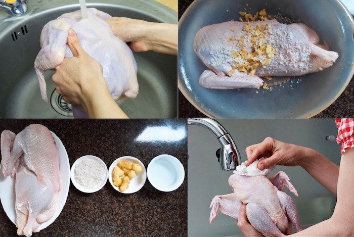 Sơ chế thịt vịt sạch sẽ trước khi nướng vịt bằng nồi chiên không dầu