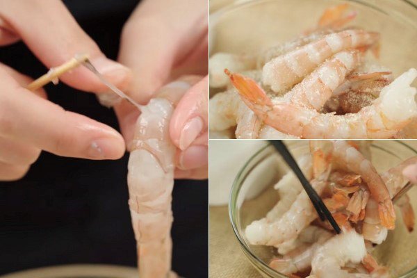 Sơ chế tôm và làm sạch chỉ tôm đúng cách