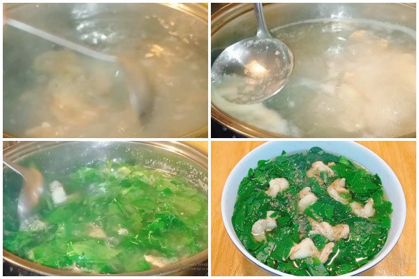 Sơ chế tôm và rau ngót cho món canh tôm rau ngót