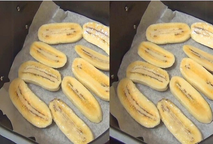 Sử dụng giấy nến giúp làm chuối sấy không bị dính đáy nồi