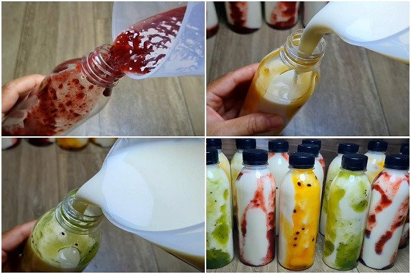 Sữa chua uống kết hợp đa dạng mứt hoa quả