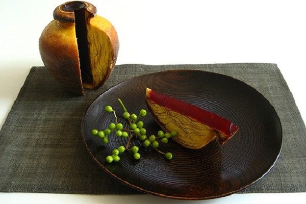 Thành phẩm bánh Baumkuchen với vân tròn đẹp mắt