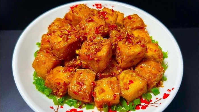Thành phẩm đậu hũ chiên sả đậm đà, thơm ngon