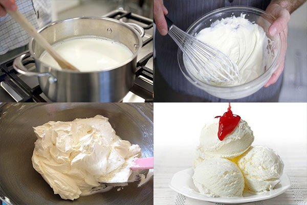 Thành phẩm kem tự làm tại nhà với bột béo thơm ngon