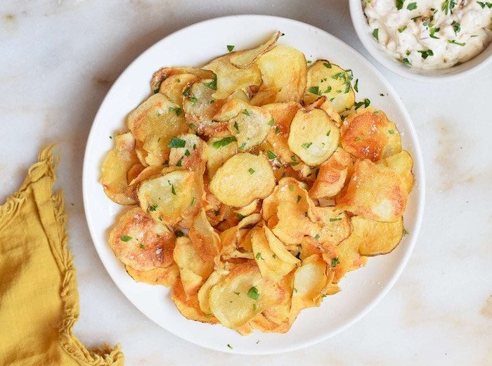 Thành phẩm snack khoai tây chiên giòn rụm hấp dẫn
