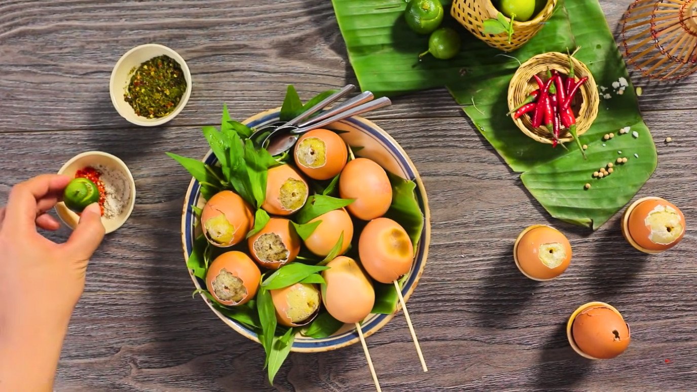 Thành phẩm trứng gà nướng mềm mịn hấp dẫn