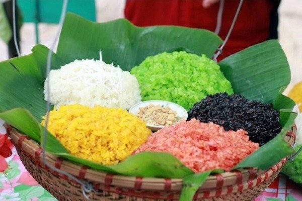 Thành phẩm xôi ngũ sắc