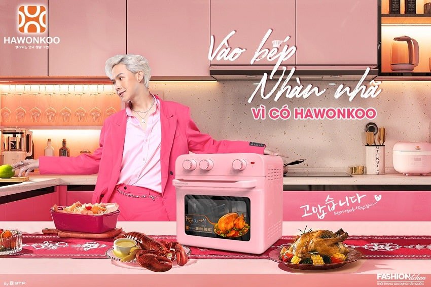 Thiết bị nhà bếp Hawonkoo màu hồng hiện đại
