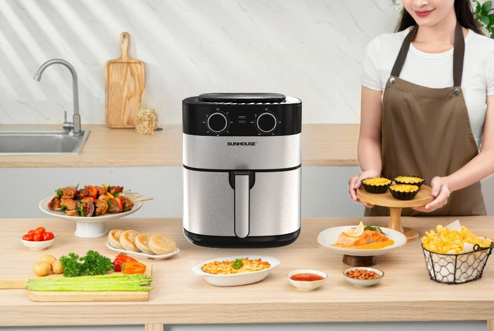 Thiết kế nồi chiên không dầu nhỏ gọn, hiện đại cho mọi không gian bếp