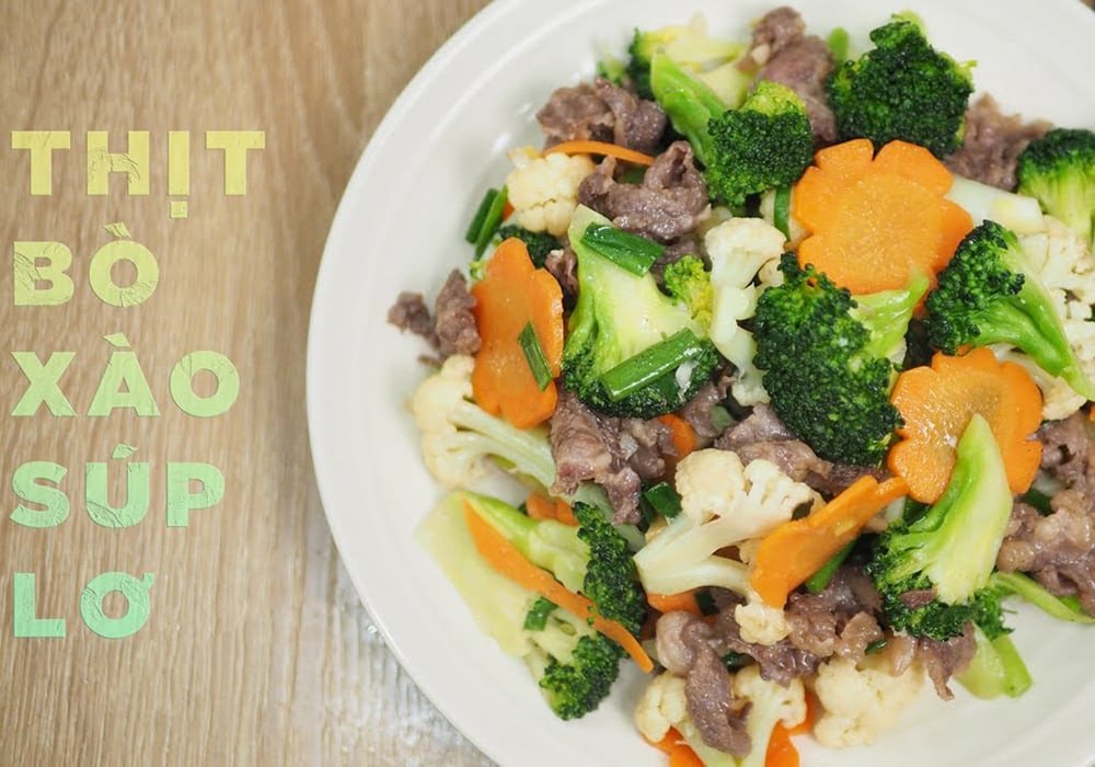Thịt bò xào súp lơ xanh giòn, dinh dưỡng