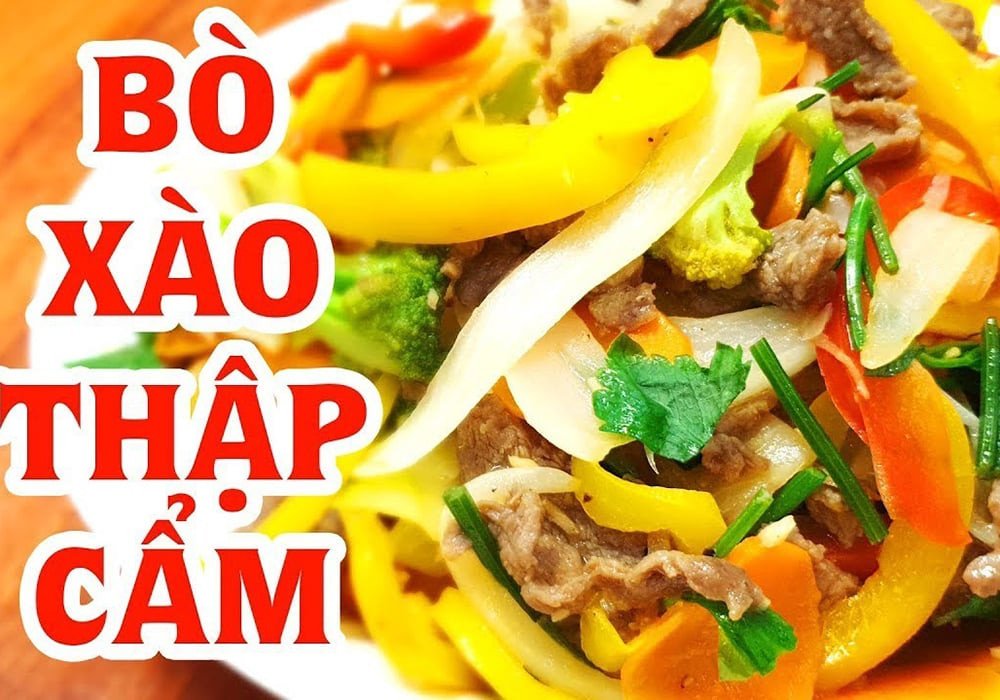 Thịt bò xào thập cẩm nhiều màu sắc, phong phú