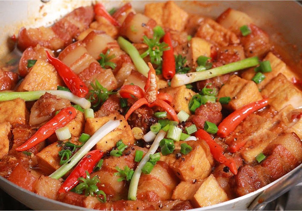 Thịt kho đậu phụ thanh đạm, dễ ăn