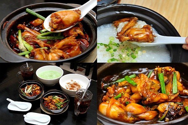 Thưởng thức tô cháo ếch Singapore nóng hổi, kết hợp thịt ếch và cháo trắng