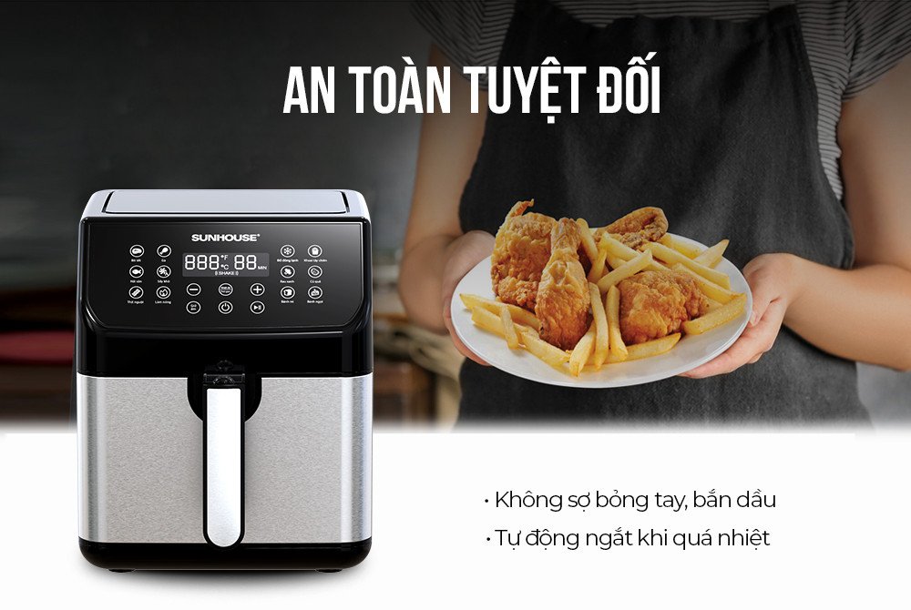 Tính năng an toàn tự động ngắt khi quá nhiệt của nồi chiên không dầu