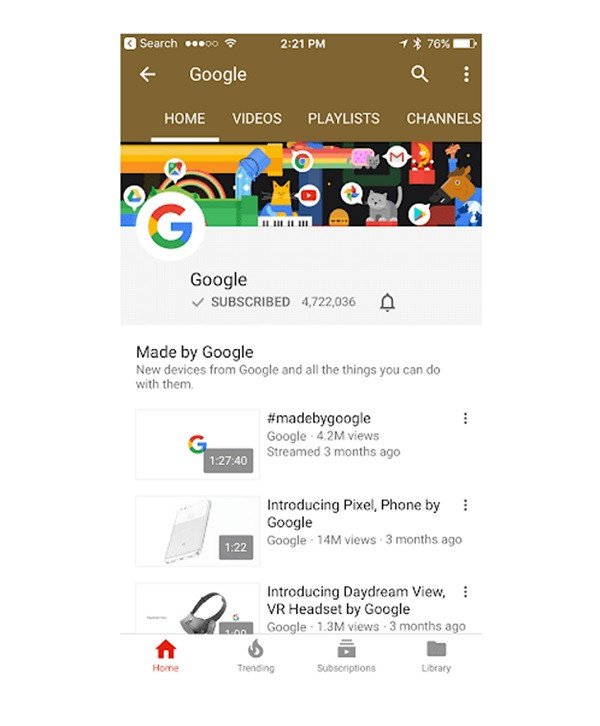 Tối ưu hiển thị ảnh bìa kênh YouTube trên thiết bị di động