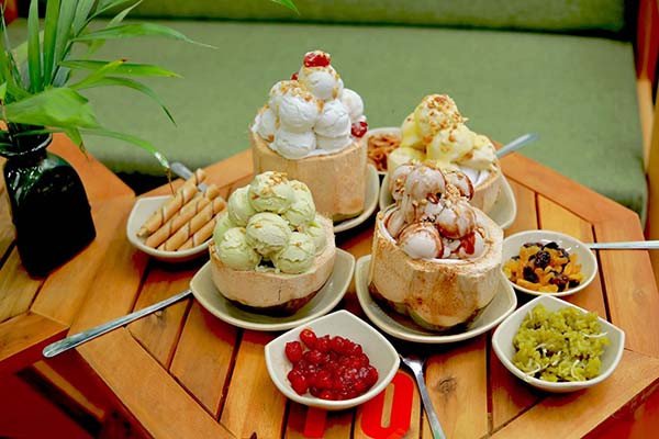topping kem dừa phong phú