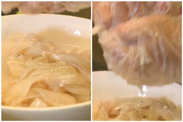 Trộn cá mai với nước cốt chanh