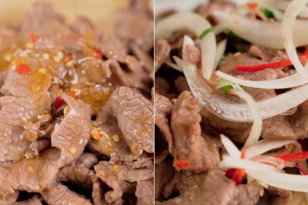 Trộn gỏi bò tái chanh hành tây hấp dẫn tại nhà