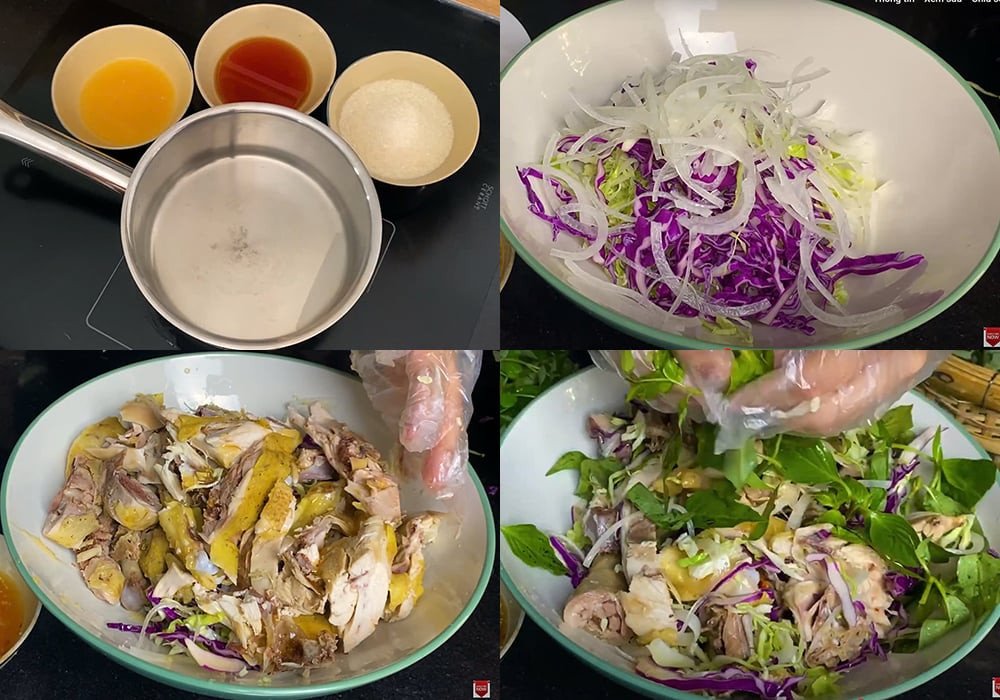 Trộn gỏi gà rau càng cua chuẩn vị dễ làm