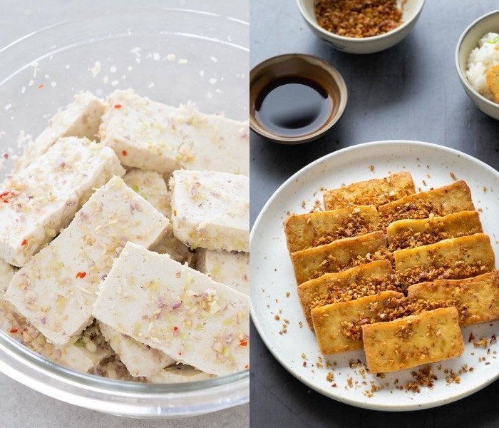 Ướp đậu hũ với sả tăng thêm hương vị thơm nồng cho món ăn