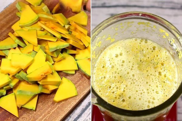 Xay bí đỏ nhuyễn mịn cho món cháo
