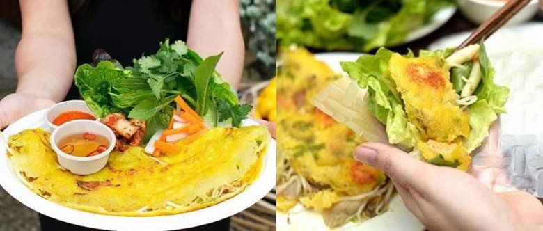 Ăn bánh xèo giòn lành mạnh
