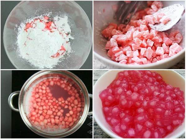 Áo bột năng cho hạt lựu lê giúp tạo độ dai giòn đặc trưng