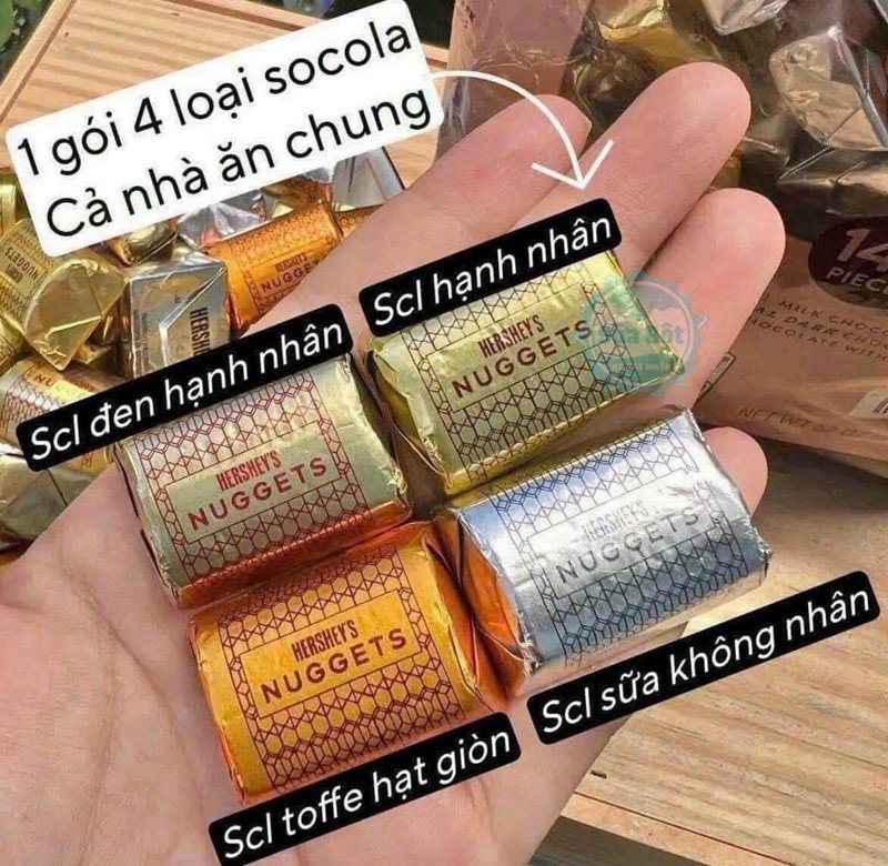 Bảng giá trị calo các loại socola Hershey
