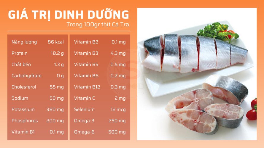 Bảng giá trị dinh dưỡng chi tiết của cá tra theo 100g