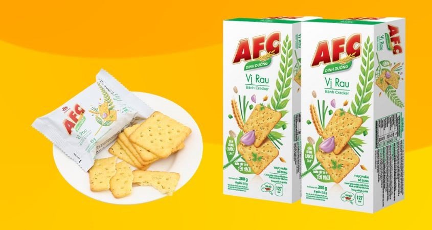 Bánh AFC vị rau phù hợp cho người ăn kiêng, giúp kiểm soát năng lượng nạp vào