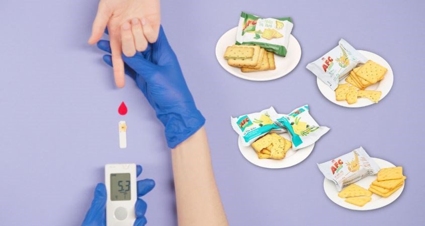 Bánh AFC vị rau, tảo biển, lúa mì và trà xanh cho người tiểu đường ăn với lượng thích hợp