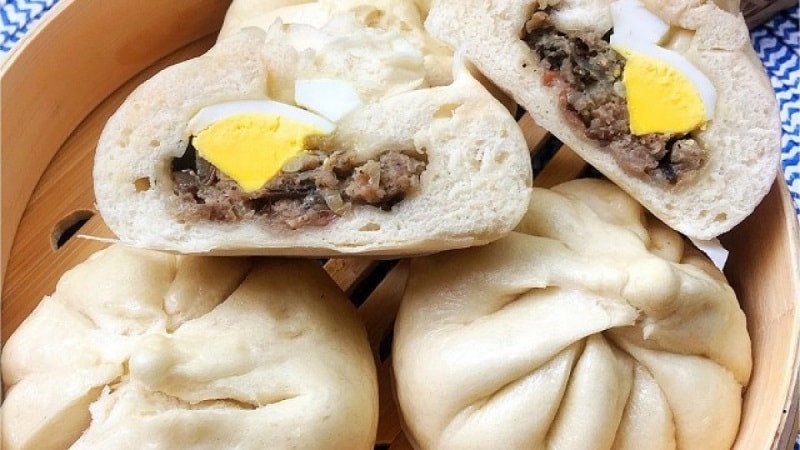 bánh bao thập cẩm đầy đặn