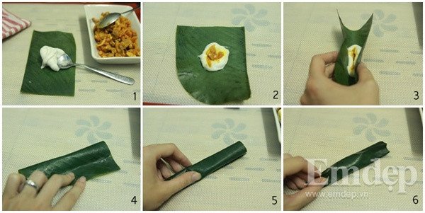 Bánh bột lọc gói lá sau khi hấp chín