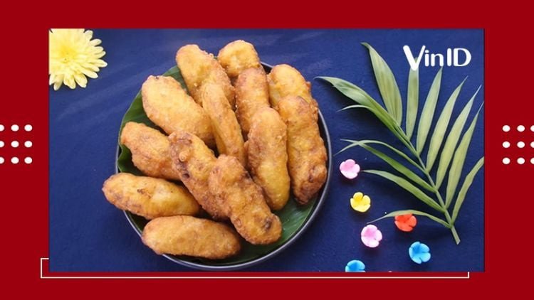 Bánh chuối chiên làm từ bột gạo, vỏ bánh vàng giòn