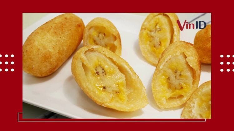 Bánh chuối chiên làm từ bột mì có màu vàng đẹp