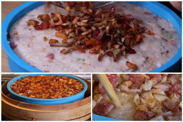 Bánh củ cải hấp chín của người Hoa