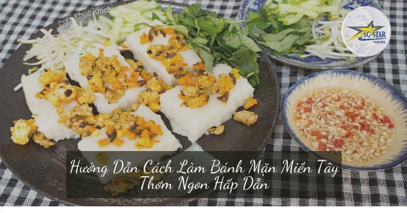 Bánh đúc mặn miền Tây thơm ngon với nhân tôm thịt và nước chấm đặc trưng